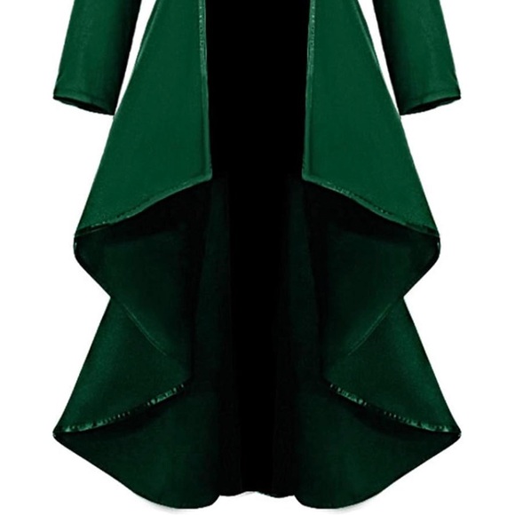*Halloween Sale - Green Steampunk Ringmaster Tailcoat Costume jacket for Women - Picture 8 of 14